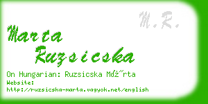 marta ruzsicska business card